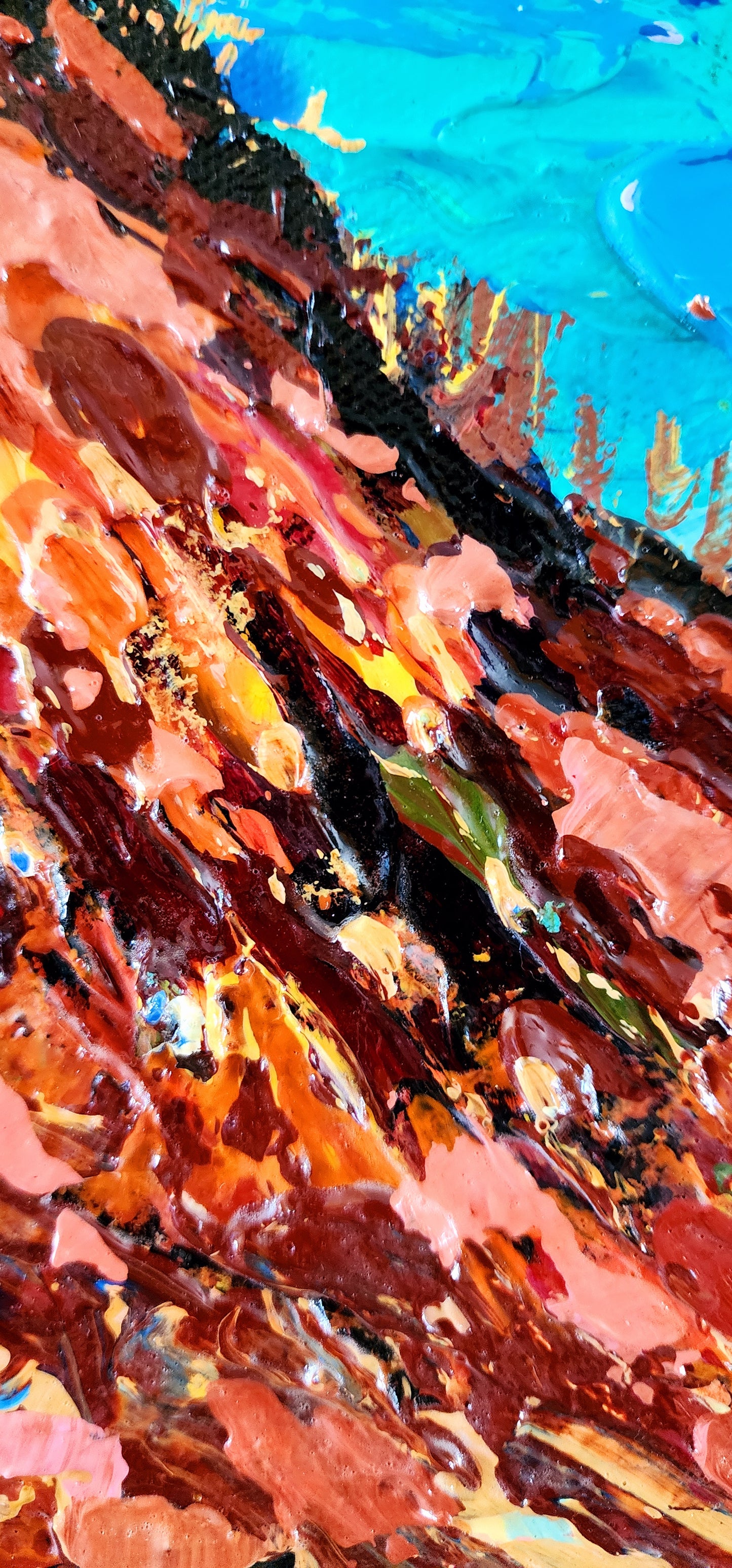 "Crimson Cliffs by the Ocean"