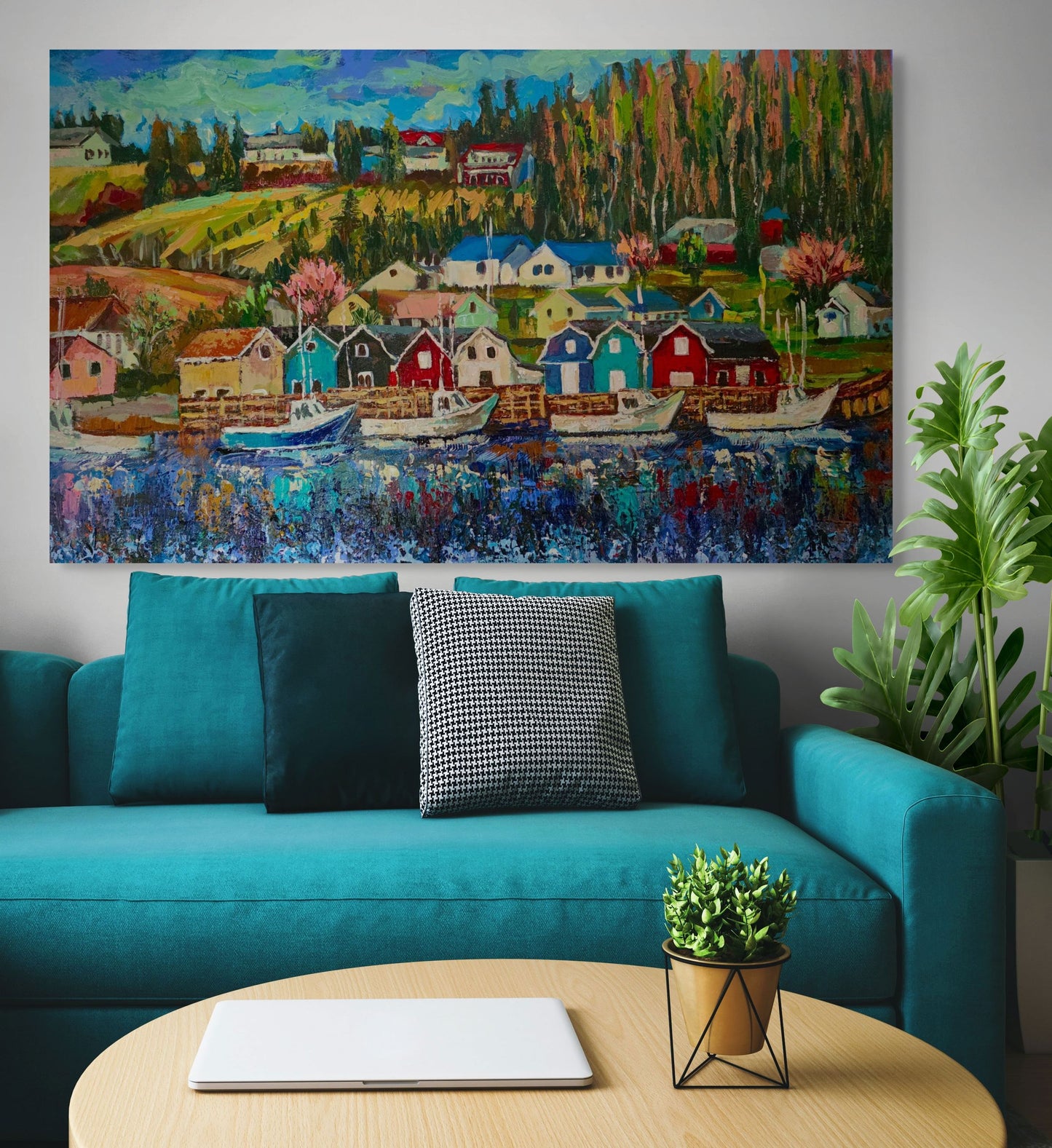 "Harbour Bursting with Spring Hues"